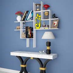 Beautiful Modern Design Wood Wall Shelf / Book Shelf, White Color