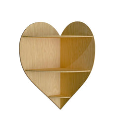 Heart Shape Wood Corner Wall Shelf / Book Shelf,Oak Finish