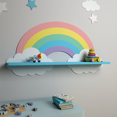 Rainbow Wooden Shelf for Kids
