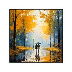 Beautiful Couple Love With Rain Canvas Wall Paintings & Arts