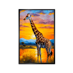 Colorful Big Giraffe Canvas Printed Wall Paintings & Arts