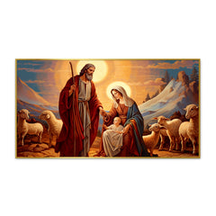 Mary and Joseph Caressing the Baby Jesus Wall Paintings