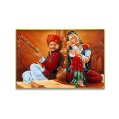 Rajasthani Folk Culture Canvas Printed Wall Paintings & Arts