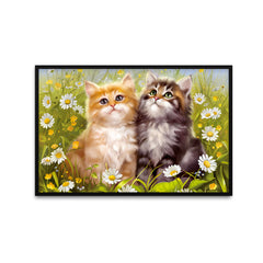 Black & Brown Cute Cat Canvas Printed Wall Paintings & Arts