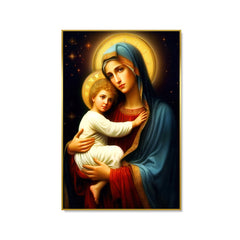 Saint Virgin Mary With Child Jesus Canvas Wall Paintings & Arts