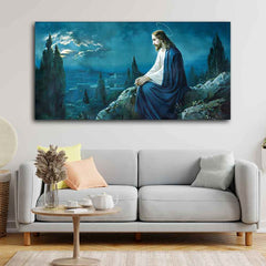 Goad Jesus Beautiful Scenery Canvas Printed Wall Painting & Wall Arts