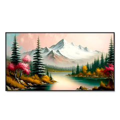 Panoramic Mountain with Lake Canvas Printed Wall Paintings & Arts