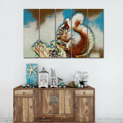 Eurasian Red Squirrel Canvas Wall Painting