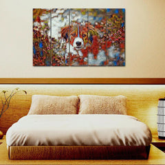 Abstract Colorful Dog Canvas Wall Painting