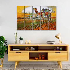 Desert Painting with Camel Canvas Wall Painting