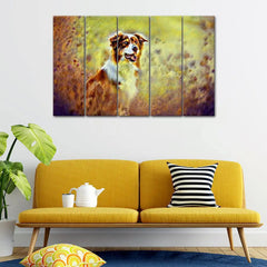 Brittany Spaniel Dog Canvas Wall Painting 5 Panels