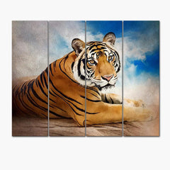 Beautiful Siberian Tiger Wall Painting & Canvas Wall Art in 4 Panel