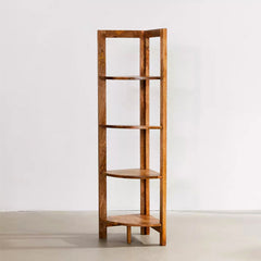 Wooden Corner Shelf In Ladder Motif
