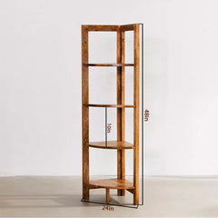 Wooden Corner Shelf In Ladder Motif
