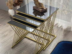 Gold Wire Nesting Tables Set OF 3