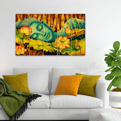 Buddha in Bamboo Forest Wall Canvas