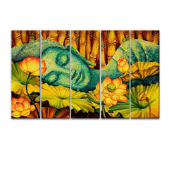 Buddha in Bamboo Forest Wall Canvas