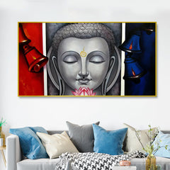 Beautiful Buddha on Vibrant Colors Wall Painting