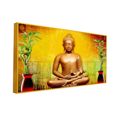 Golden Aura Buddha Canvas Painting