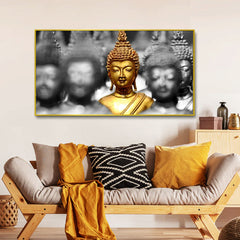 Golden Buddha Statues Spiritual Canvas Painting