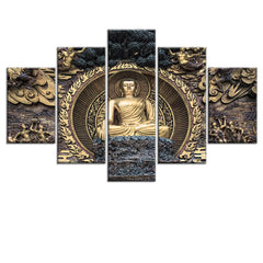 Classical Gautam Buddha Sculpture Wall Painting