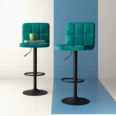 Emerald Plush Feel Velvet Counter Bar Chair / Long Chair