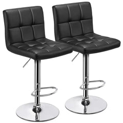 Luxurious Leatherette Black Bar Stool / Long Chair