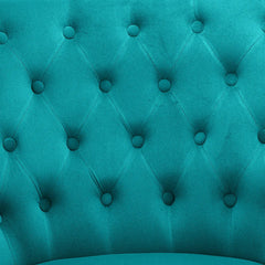 Detailed Tufted Super Comfy Emerald Velvet Lounge Chair