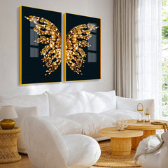 Contemporary Golden Butterfly Modern Acrylic Wall Paintings for Your Home