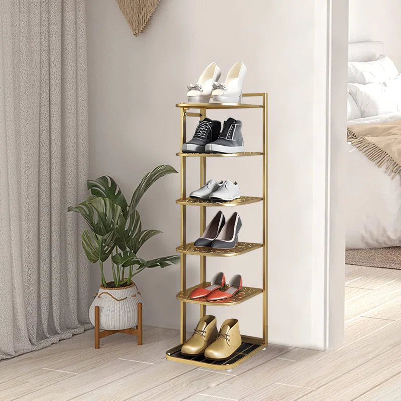 Premium Shoe Display Stand with Sturdy Golden Metal Frame – Decors