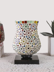 Mosaic Glass Table Lamp with wood Square Black Base (NM08)