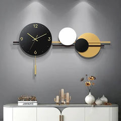 Nexus Black And Golden Circle Metal Wall Clock