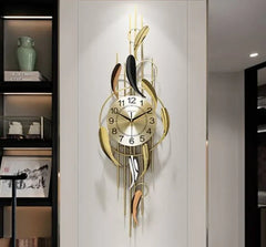 Stylish Black & Gold Metal Wall Clock