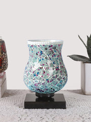 Mosaic Glass Table Lamp with wood Square Black Base (NM20)