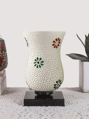 Mosaic Glass Table Lamp with wood Square Black Base (NM12)