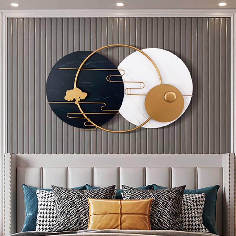 Black & White Metallic Plates Wall Art