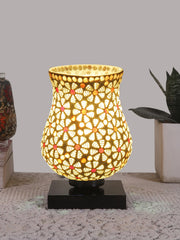 Mosaic Glass Table Lamp with wood Square Black Base (NM07)
