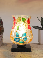 Mosaic Glass Table Lamp with wood Square Black Base (NM14)