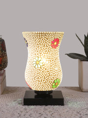 Mosaic Glass Table Lamp with wood Square Black Base (NM12)