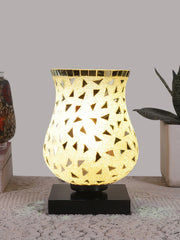 Mosaic Glass Table Lamp with wood Square Black Base (NM09)