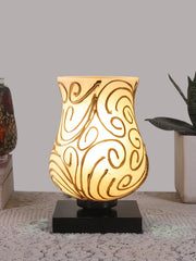 Mosaic Glass Table Lamp with wood Square Black Base (NM15)