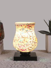Mosaic Glass Table Lamp with wood Square Black Base (NM20)