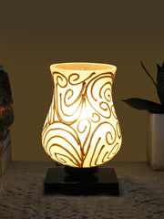 Mosaic Glass Table Lamp with wood Square Black Base (NM15)