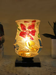 Mosaic Glass Table Lamp with wood Square Black Base (NM14)