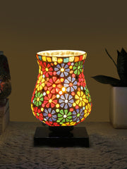 Mosaic Glass Table Lamp with wood Square Black Base (NM08)