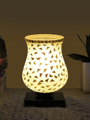Mosaic Glass Table Lamp with wood Square Black Base (NM09)