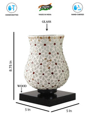 Mosaic Glass Table Lamp with wood Square Black Base (NM07)