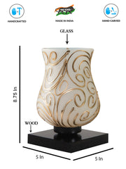 Mosaic Glass Table Lamp with wood Square Black Base (NM15)