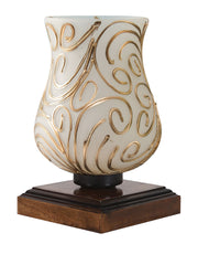 Mosaic Glass Table Lamp with wood Square Brown Base (NM37)