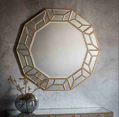 Octagonal Gold Wall Mirror